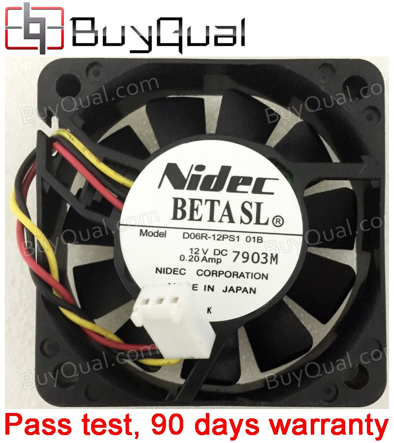 Nidec D06R-12PS1 01B 12V 0.20A 3wires cooling fan