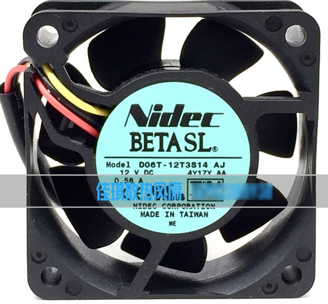 Nidec D06T-12T3S14 AJ 12V 0.58A Cooling Fan