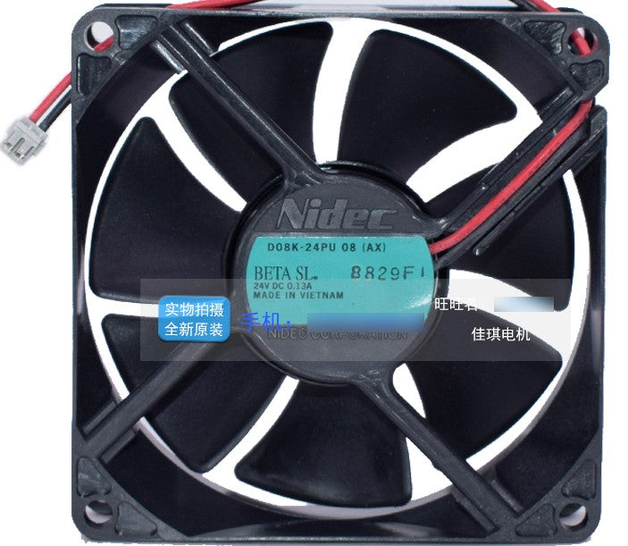 Nidec D08K-24PU 08(AX) 24V 0.13A 2wires Cooling Fan