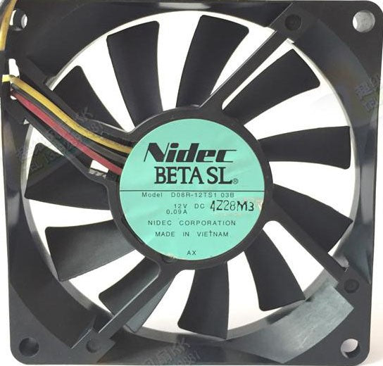 Nidec D08R-12TS1 03B 12V 0.09A 3wires cooling fan