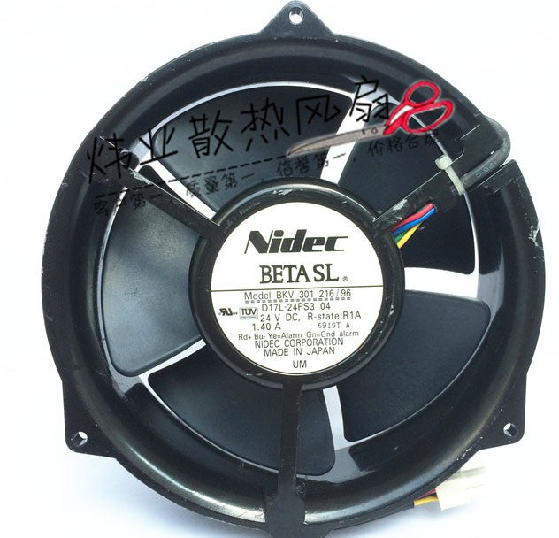 Nidec D17L-24PS3 04 , BKV301216/96 24V 1.40A 4wires cooling fan