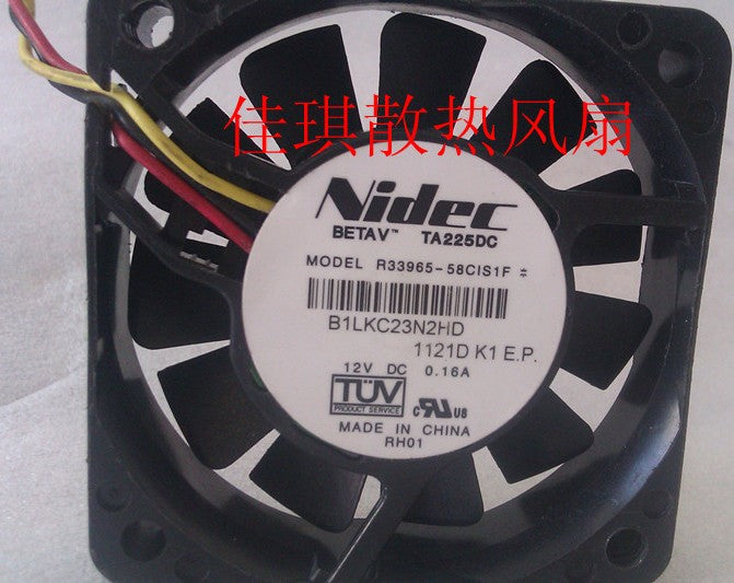 Nidec R33965-58CIS1F 12V 0.16A 3wires Cooling Fan