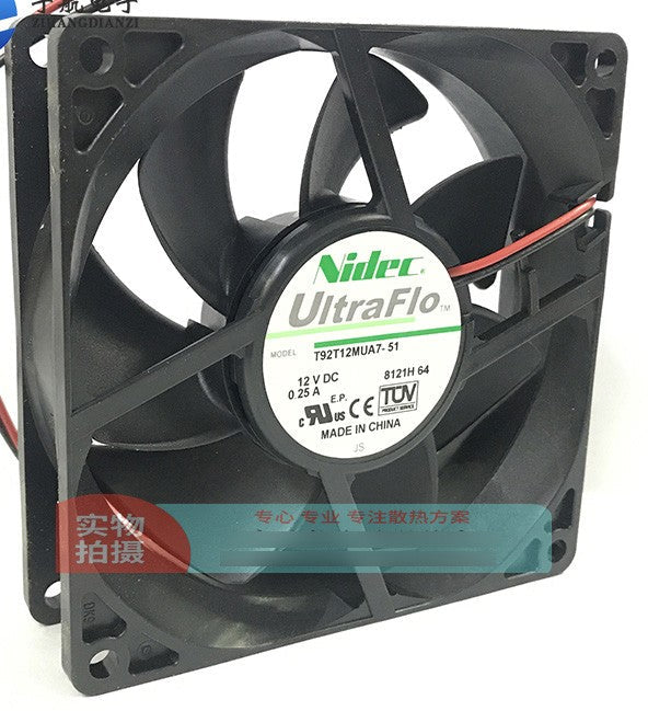 Nidec T92T12MUA7-51 12V 0.25A 2wires Cooling Fan