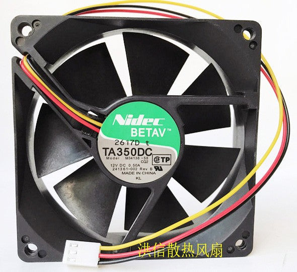 Nidec TA350DC M34138-58 12V 0.5A 3wires Cooling Fan