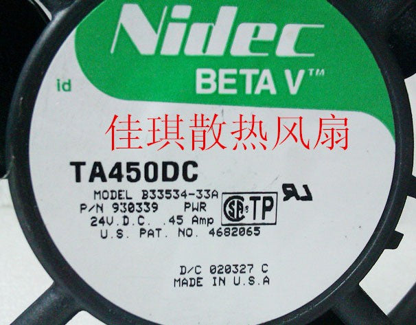 Nidec TA450DC B33534-33A 24V 0.45A 3wires Cooling Fan - Used