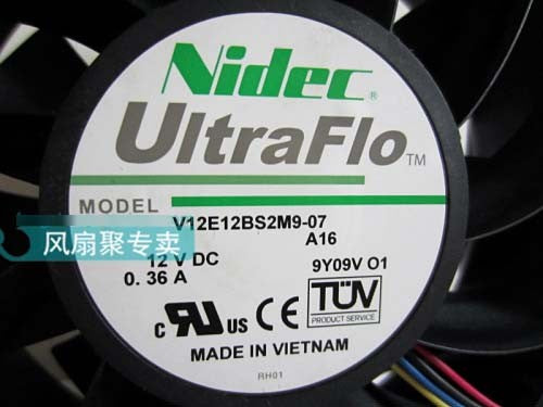 Nidec V12E12BS2M9-07 12V 0.36A 4wires Cooling Fan