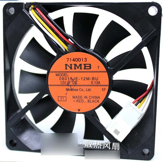 NMB 08015JE-12M-BU 12V 0.13A 3 wires Cooling Fan