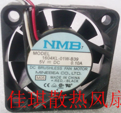 NMB 1604KL-01W-B39 5V 0.1A 0.375W 3wires Cooling Fan