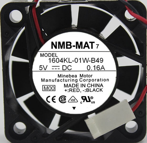 NMB 1604KL-01W-B49 5V 0.16A 3wires Cooling Fan