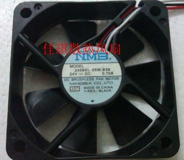 NMB 2406GL-05W-B39 24V 0.10A 3wires Cooling Fan