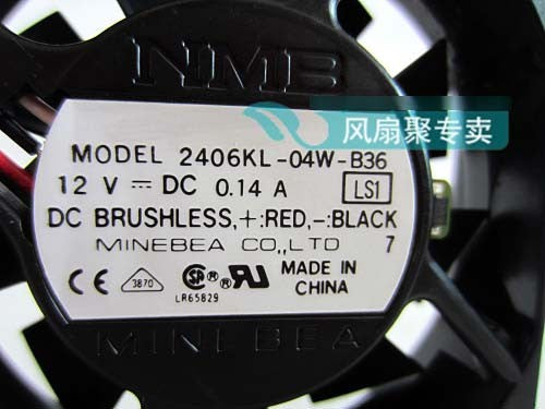 NMB 2406KL-04W-B36 12V 0.14A 3wires Cooling Fan
