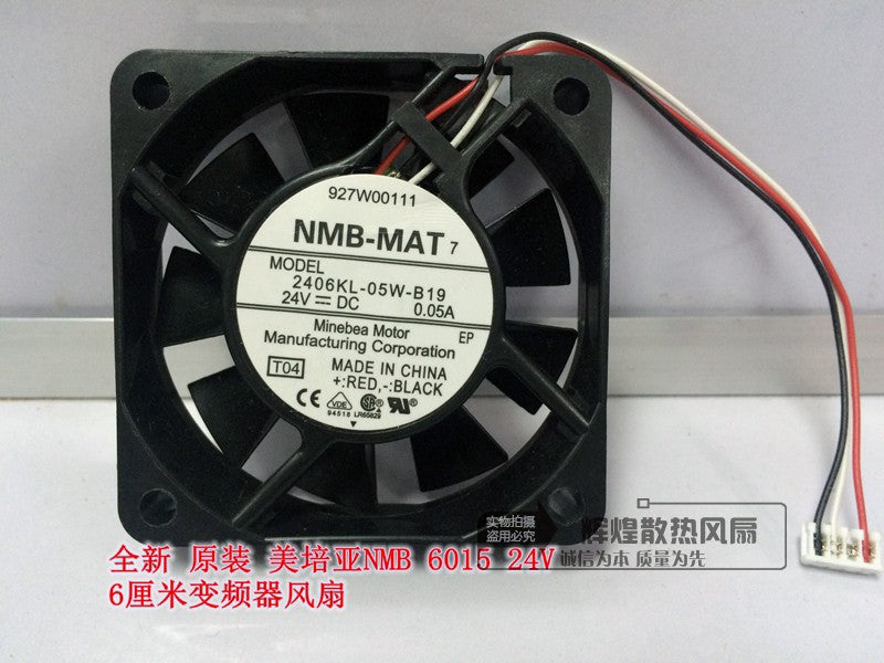 NMB 2406KL-05W-B19 24V 0.05A 3wires Cooling Fan