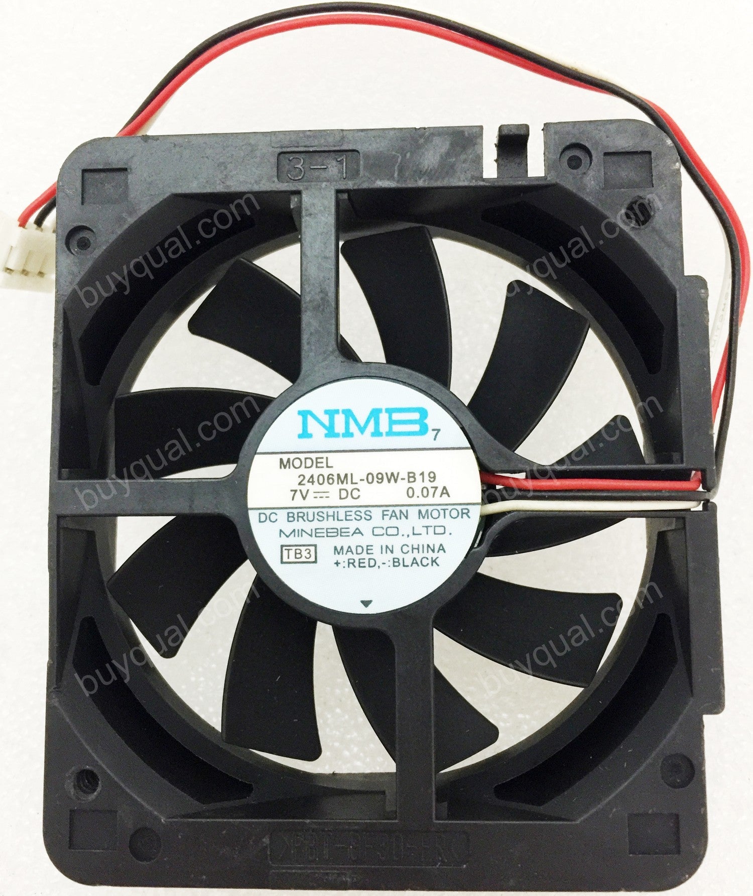 NMB 2406ML-09W-B19 7V 0.07A 3wires Cooling Fan