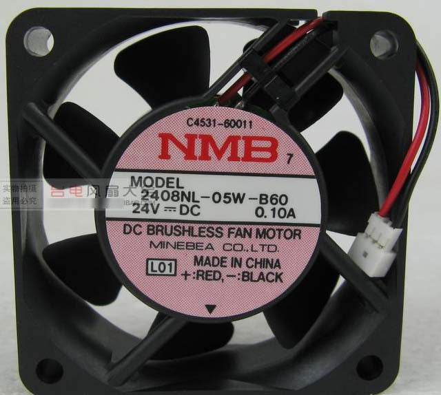 NMB 2408NL-05W-B60 24V 0.1A 2wires Cooling Fan