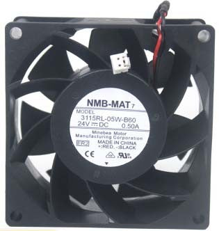 NMB 2410RL-05W-B60 24V 0.12A 2wires cooling fan