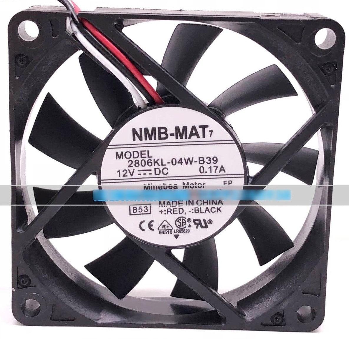 NMB 2806KL-04W-B39 12V 0.17A 3wires cooling fan