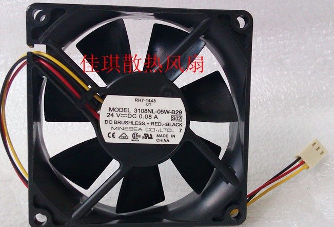 NMB 3108NL-05W-B29 24V 0.08A 3wires Cooling Fan