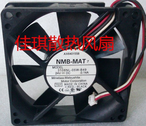 NMB 3108NL-05W-B49 24V 0.14A 3wires Cooling Fan