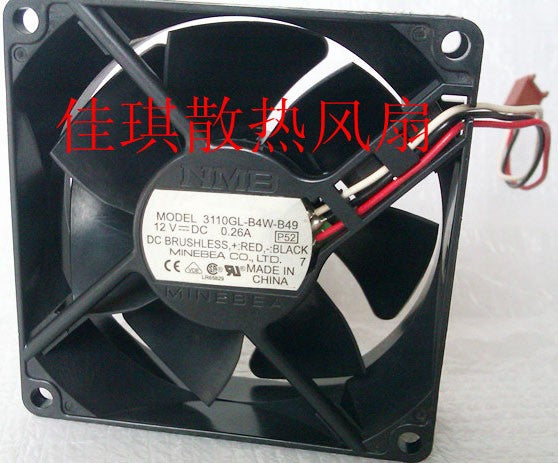 NMB 3110GL-B4W-B49 12V 0.26A  3wires Cooling Fan