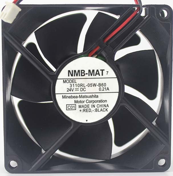 NMB 3110RL-05W-B60 24V 0.21A 2wires cooling fan