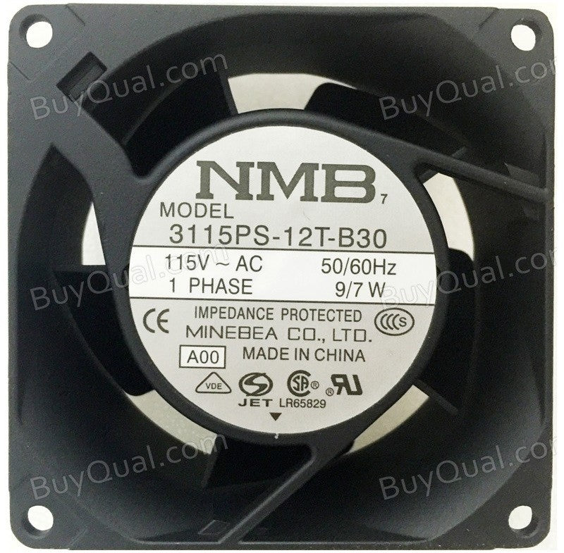 NMB 3115PS-12T-B30 115V AC 50/60Hz 9/7W Motor Cooling Fan