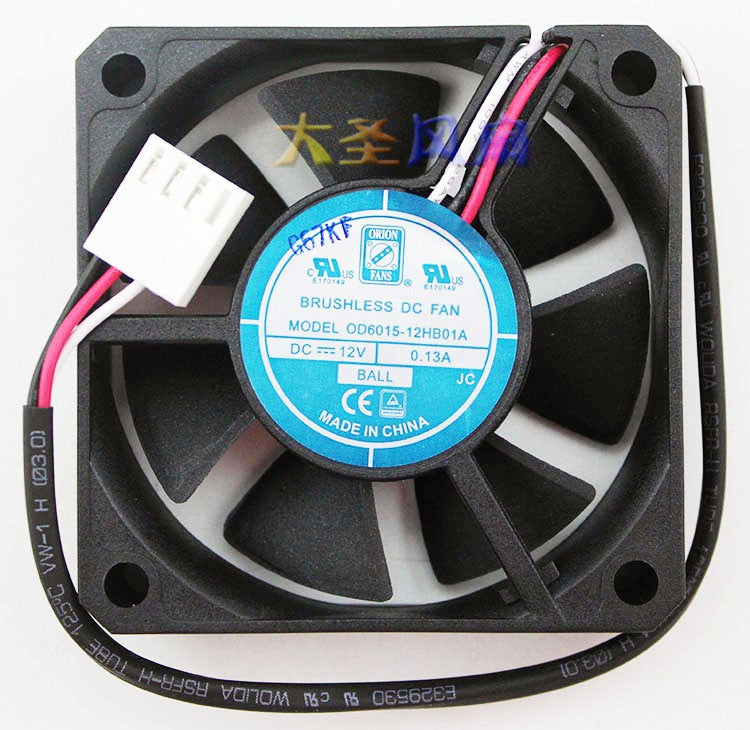 Orion OD6015-12HB01A 12V 0.12A 3wires Cooling Fan