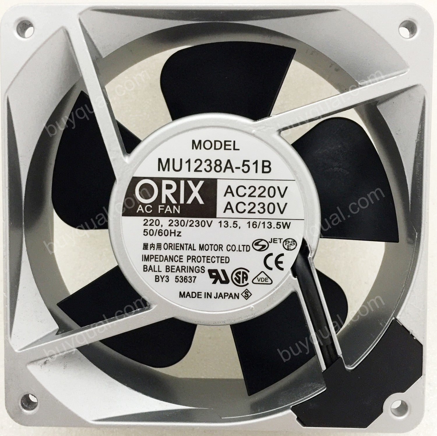 ORIX MU1238A-51B 220/230V 13.5/16W 2wires Cooling Fan - New
