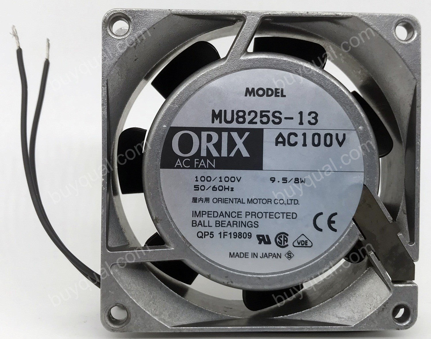 ORIX MU825S-13 100V 9.5/8W 2wires Cooling Fan