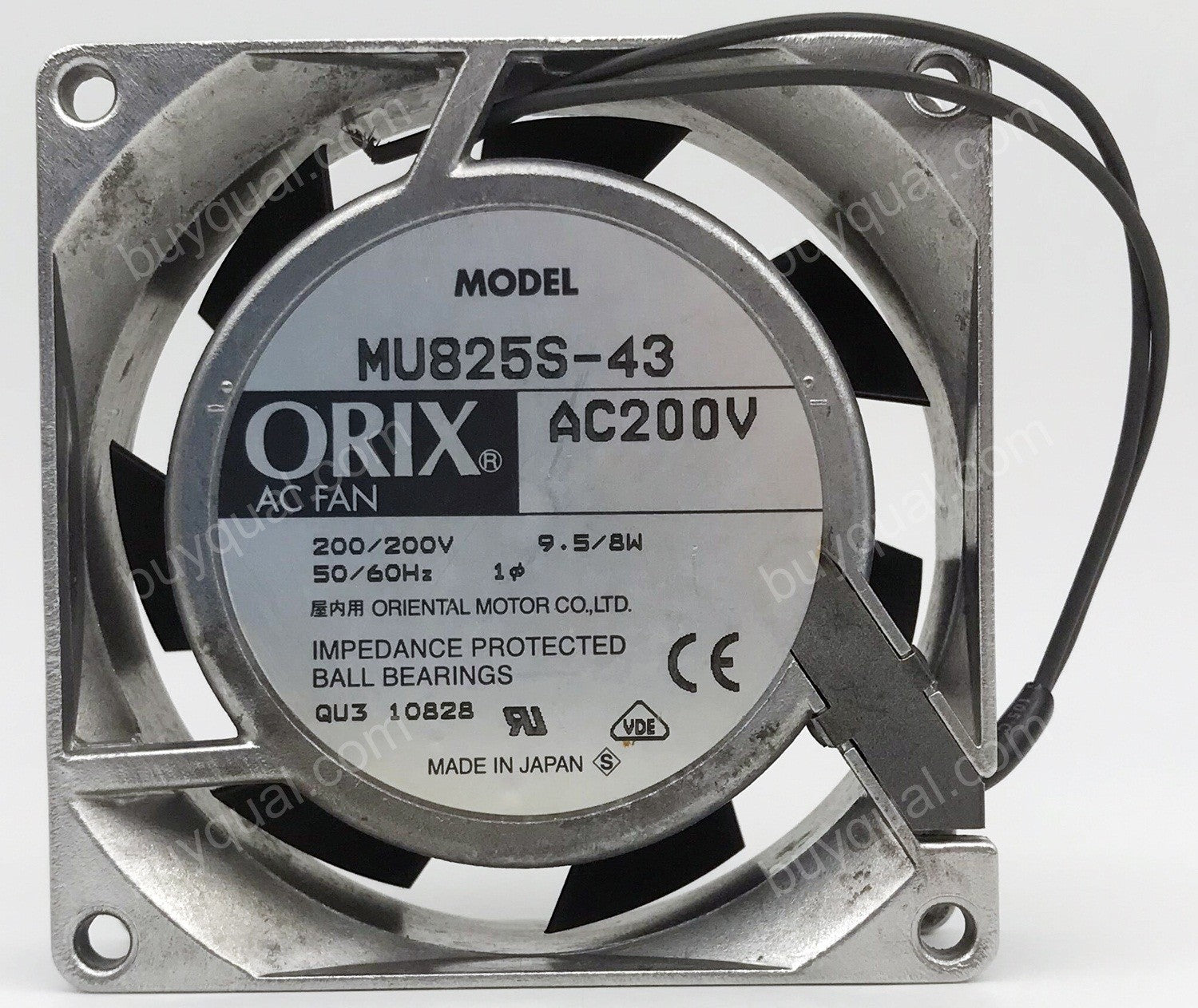 ORIX MU825S-43 200V 0.08/0.07A 9.5/8W 2wires Cooling Fan