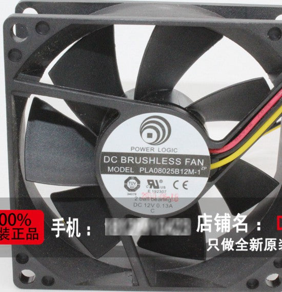 POWER LOGIC PLA08025B12M-1 12V 0.13A 2wires cooling fan