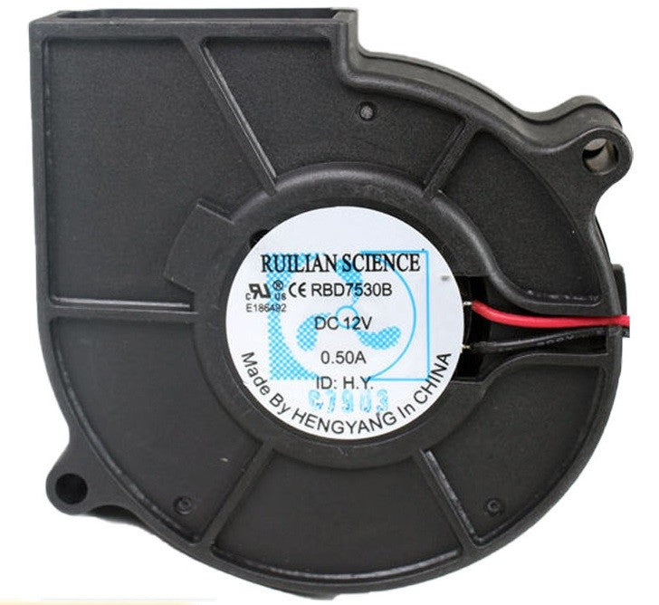 RUILIAN RBD7530B 12V 0.50A 2wires cooling fan