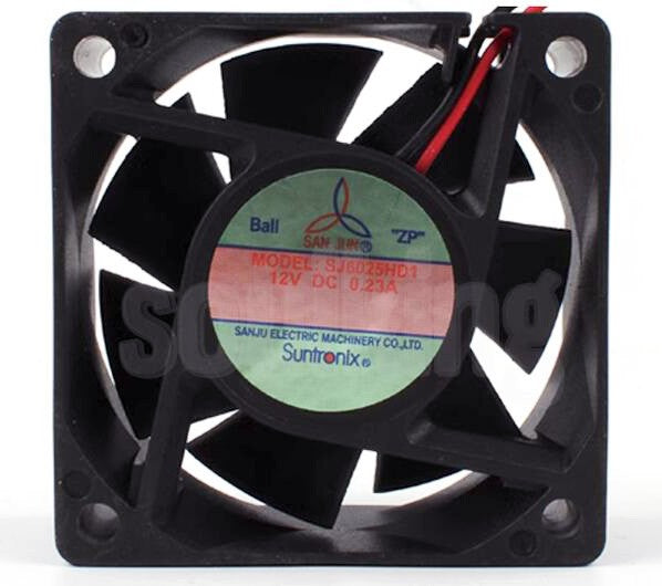 SANJU SJ6025HD1 12V 0.23A 2wires cooling fan
