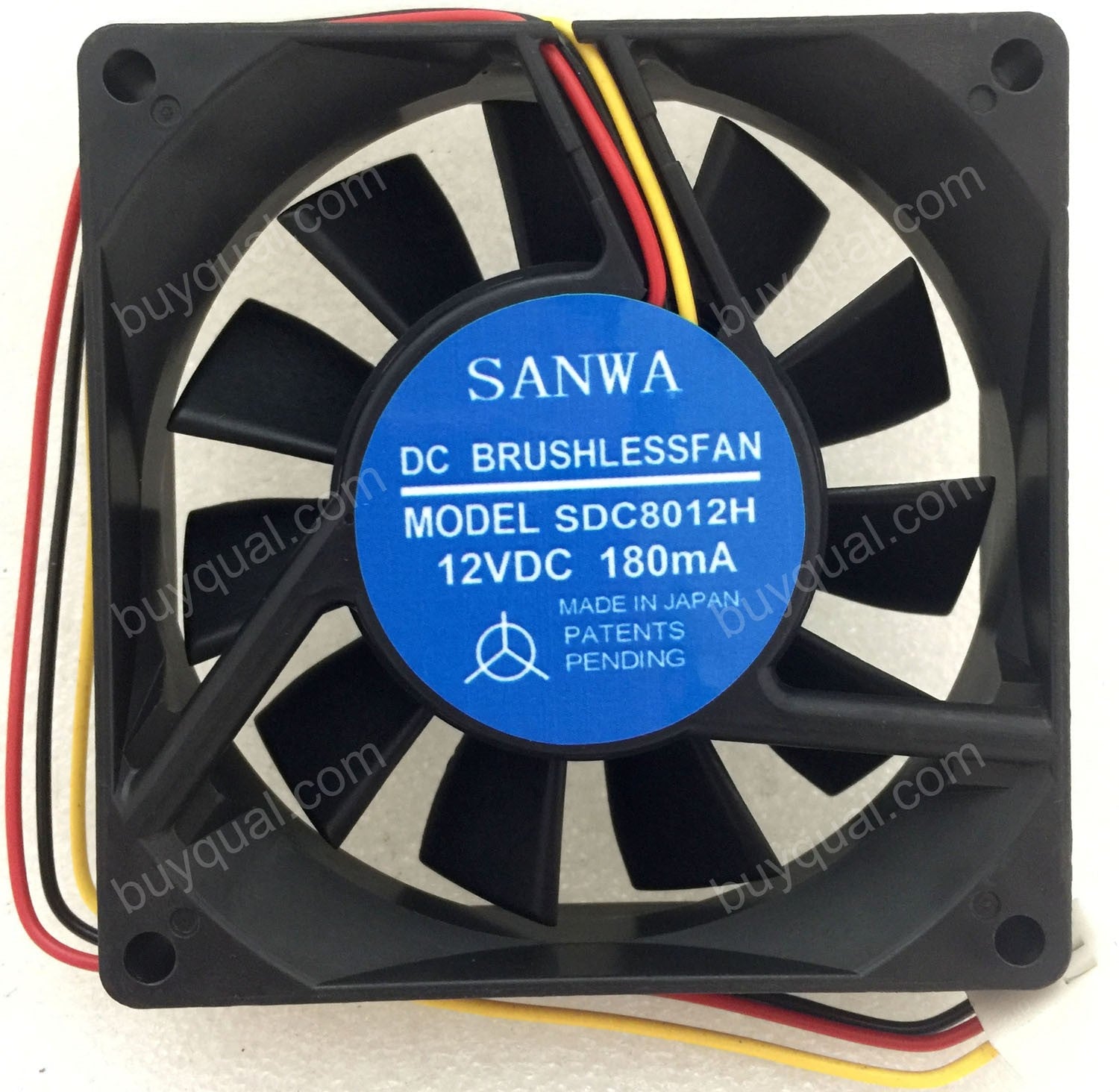SANWA 8020 SDC8012H : 12V 0.18A 3wires cooling fan