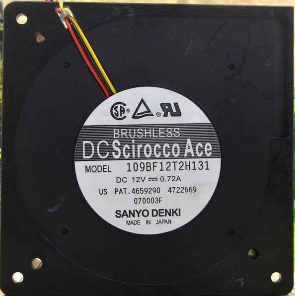 Sanyo 109BF12T2H131 12V 0.72A 3wires Cooling Fan