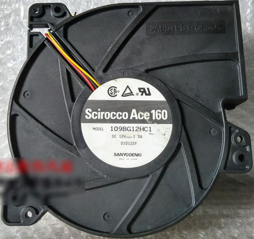 Sanyo 109BG12HC1 12V 1.3A 15.6W 3wires Cooling Fan