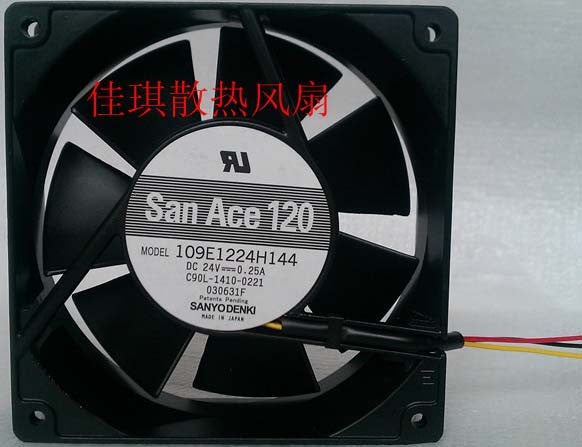 Sanyo 109E1224H144 24V 0.25A 3wires Cooling Fan