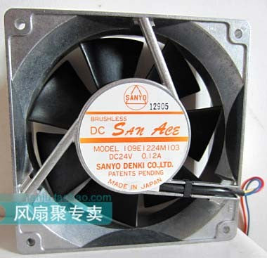 Sanyo 109E1224M103 24V 0.12A 3wires Cooling Fan
