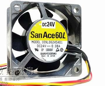 Sanyo 109L0624S401 24V 0.08A 3wires Cooling Fan
