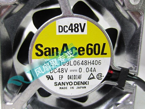 Sanyo 109L0648H406 48V 0.04A 2wires Cooling Fan