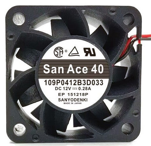 Sanyo 109P0412B3D033 12V 0.28A 3wires Cooling Fan