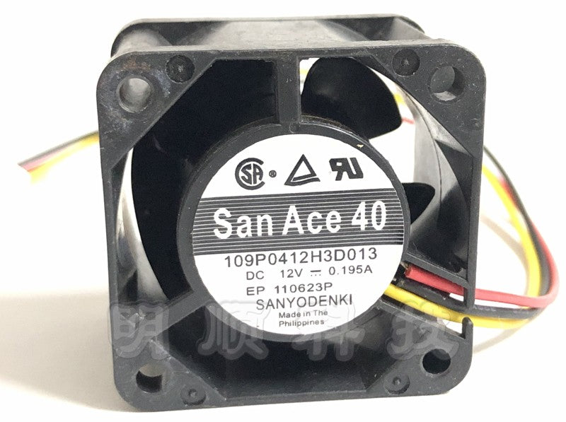 SANYO 109P0412H3D013 12V 0.195A 3wires Cooling Fan