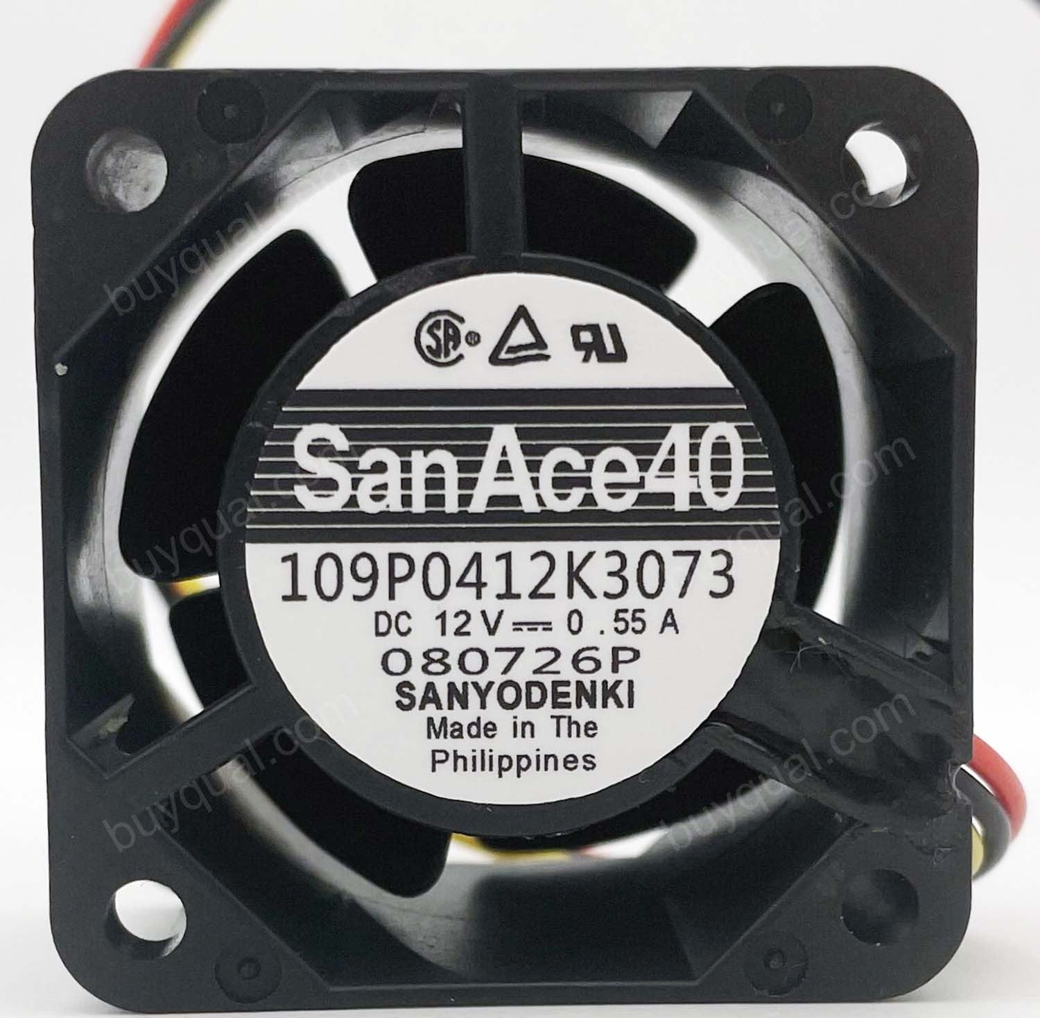 Sanyo 109P0412K3073 12V 0.55A 3wires Cooling Fan - New