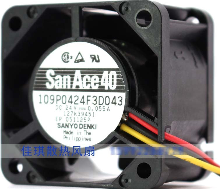 Sanyo 109P0424F3D043 24V 0.055A 3wires Cooling Fan - New