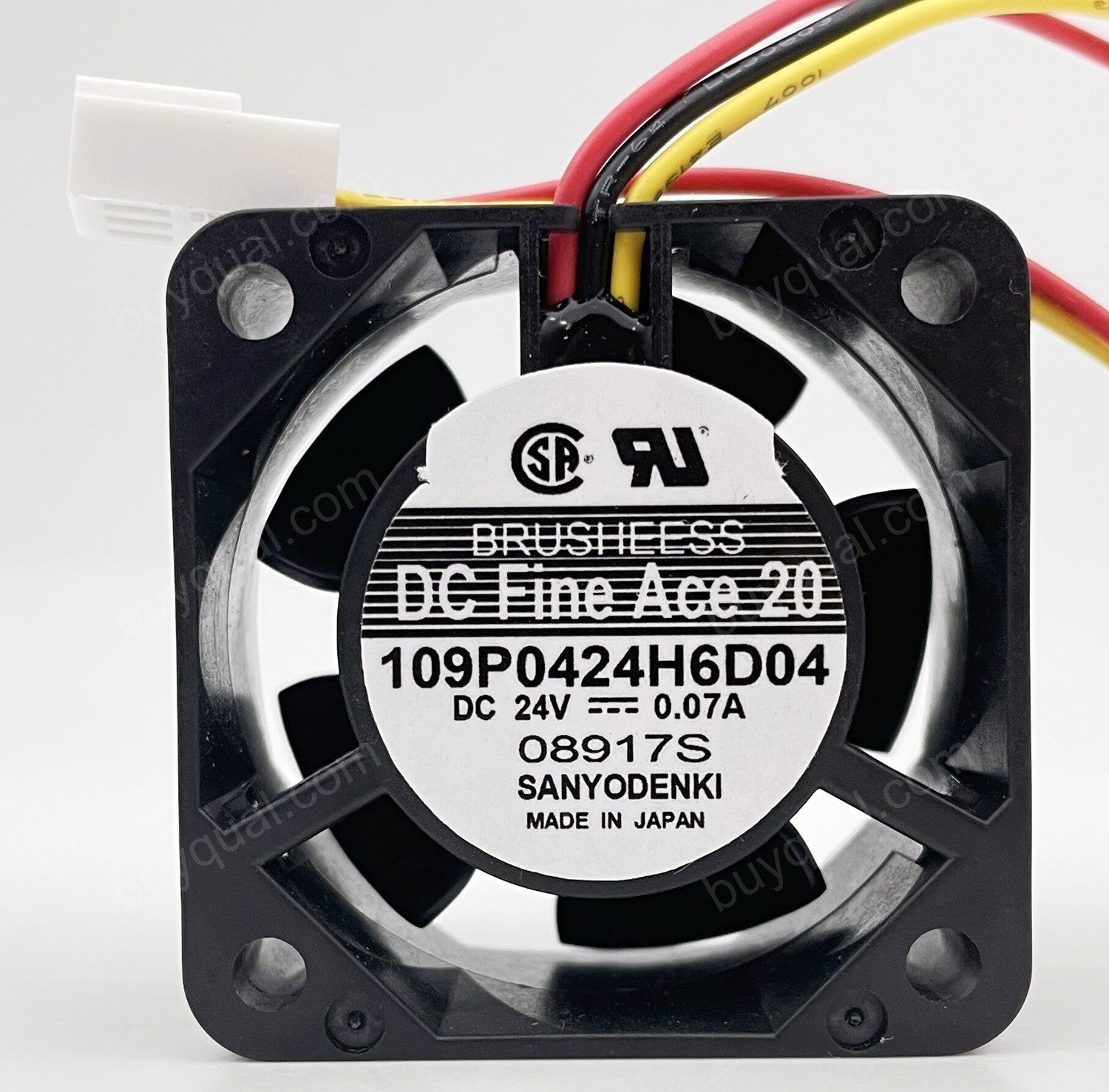 Sanyo 109P0424H6D04 A90L-0001-0385/A 24V 0.07A 3wires Cooling Fan - Original New