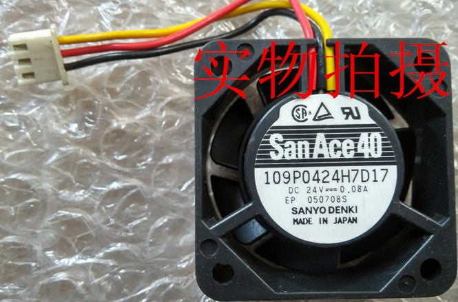 SANYO 109P0424H7D17 24V 0.08A 3wires cooling fan