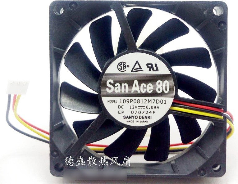 SANYO 109P0812M7D01 12V 0.09A 3wires Cooling Fan
