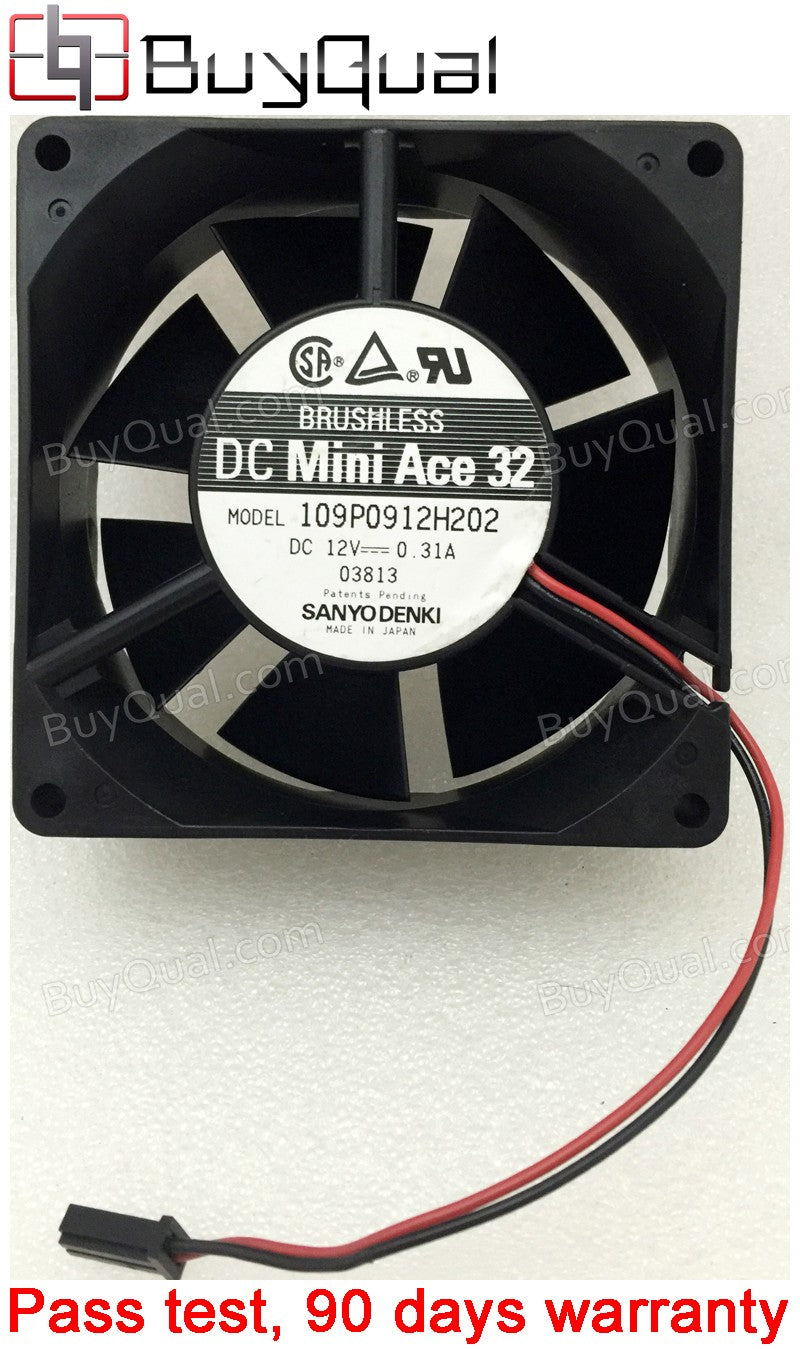Sanyo 109P0912H202 12V 0.31A 2wires Cooling Fan - Used
