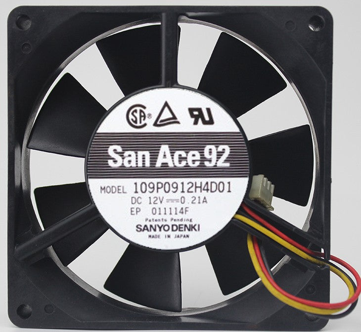 Sanyo 109P0912H4D01 12V 0.21A 3wires Cooling Fan