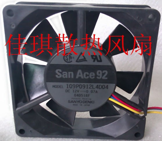 Sanyo 109P0912L4D04 12V 0.07A 3wires Cooling Fan