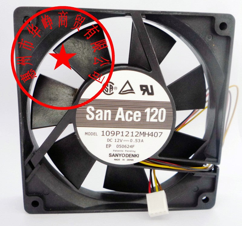Sanyo 109P1212MH407 12V 0.53A 4wires Cooling Fan - New